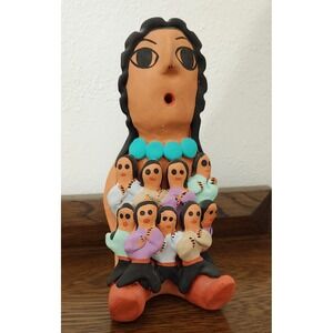 Native American Navajo Clay Storyteller Sculpture Figure Geneve Bitone 9 Kids